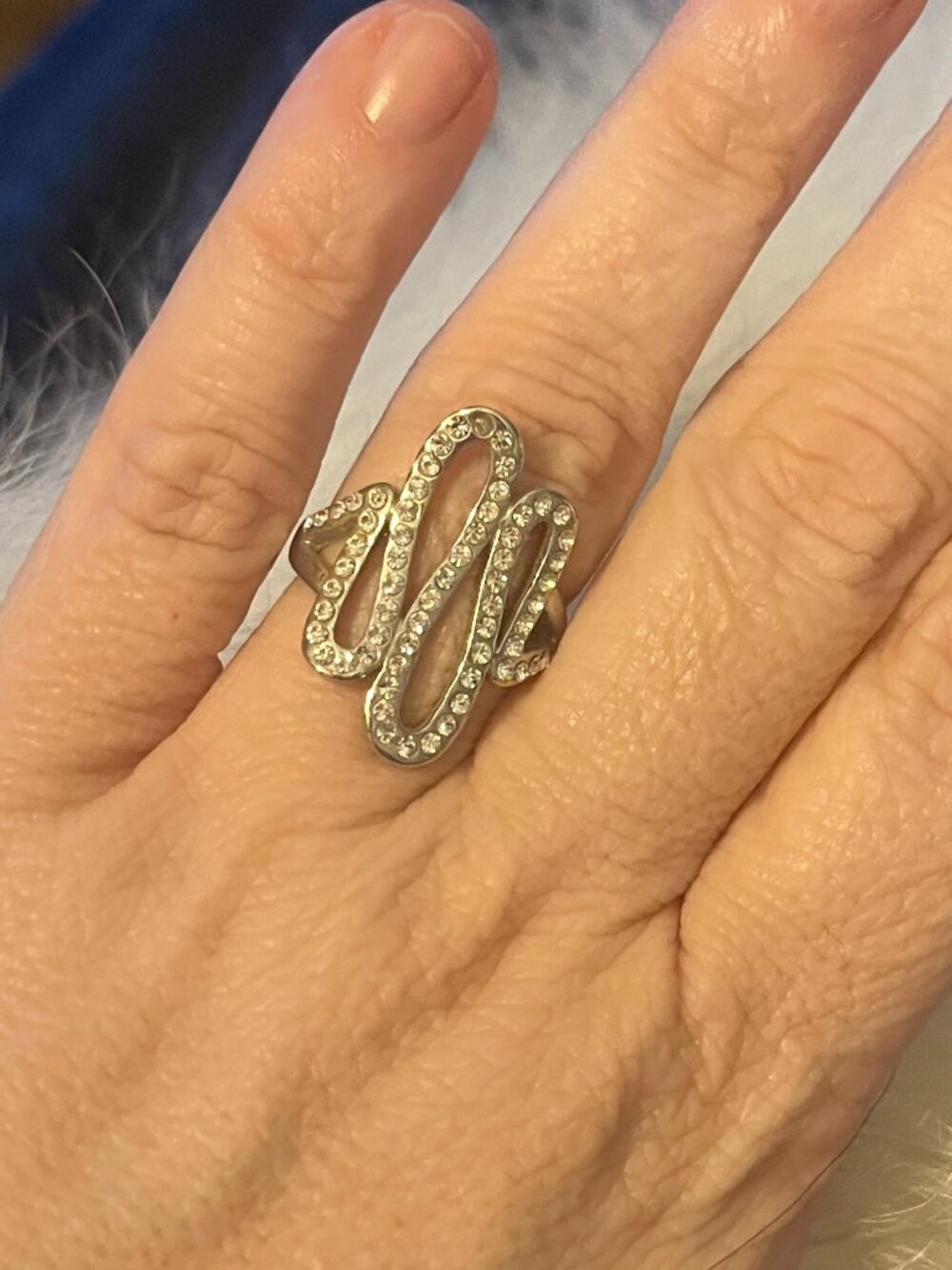 Pavé-set Serpentine Statement Ring